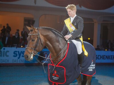 Sandro Boy und Marcus Ehning, hier bei ihrem Sieg im Großen Preis von Hessen, in Frankfurt im Jahr 2008.  | © Lafrentz