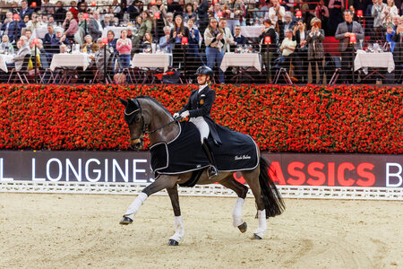 Der letzte Abschied vor Publikum im Viereck im Rahmen der CHI Classics Basel. Nun die Neuigkeit: Dalera ist tragend.  | © Lafrentz