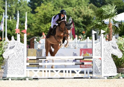Die Sieger der ersten Abteilung der Vierjährigen: Antonia-Selina Brinkop und Casallon KA v. Casall. | © Janne Bugtrup