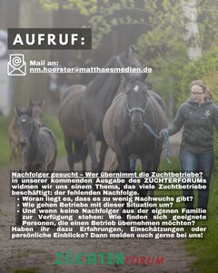 Aufruf: Schicken Sie uns Ihren Input zum Thema Nachfolger für Zuchtbetriebe.  | © Foto: Lafrentz